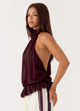 Hydro Halter Top Aubergine