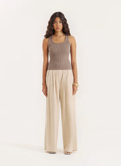 Olive Knitted 4th Vest Top