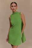 Wynter Scarf Draped Mini Dress Green