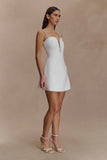 Kingsley Beaded Neckline Mini Dress Ivory