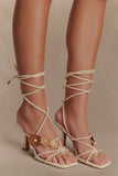 Ezekiel Strappy Sandal Heel Ivory