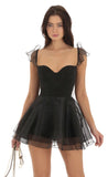 Corset A line Romper in Black