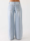Neo Low Rise Wide Leg Denim Jeans Light Blue Wash