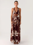 Sonnet Maxi Dress Espresso Meadow