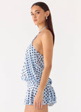 Keay Mini Dress Blue Mocha Dot