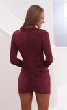 Slinky Shirt Dress in Burgundy