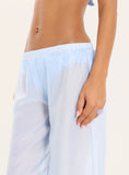 Light Blue Semi Sheer Wide Leg Trousers