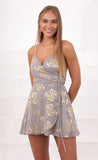 Chiffon Wrap Around Dress in Grey