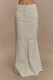Loretta Denim Maxi Skirt Ecru