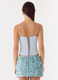 Ania Corset Top Blue
