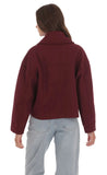 Double Breasted Short Trench in Burgundy