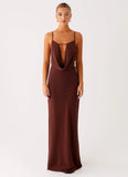 Elation Cowl Neck Maxi Dress Chocolate
