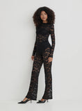 Black Lace High Waisted Trouser