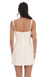 Jacquard Corset A Line Dress in White