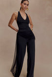 Aspyn Slinky And Mesh Top Black