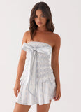 Izi Shirred Mini Dress Sweet Daydream Print