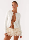 Candy Sequin Mini Shorts White