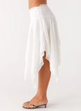 Clearwater Mist Midi Skirt White