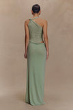 Edwina Knotted Mesh Maxi Dress Sage