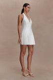 Nelly Halter Neck Cotton Mini Dress White