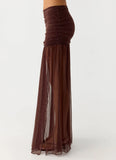 Sparkling Night Maxi Skirt Chocolate
