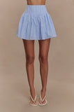 Gretel Hem Mini Skirt Blue Pinstripe