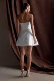 Lora Strapless Satin Mini Dress White
