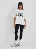 White 1990 Slogan Oversized T Shirt