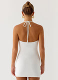 Undo Halter Mini Dress White