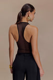 Aspyn Slinky And Mesh Top Black