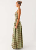 Lilith Maxi Dress Forest Plaid