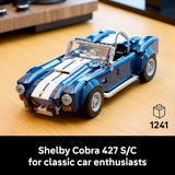 LEGO Icons Shelby Cobra 427 S C Car Building Set for Adults Bedroom Office or Book Shelf Decor for Sports Car Fans Ages 18 Gift Idea for Birthdays 10357