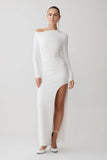 Thalyn Crepe Maxi Dress With Split White