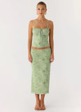 Bahama Low Rise Midi Skirt Blurred Lime