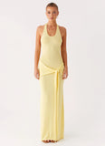 Pina Colada Knit Maxi Dress Yellow