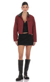 Two Toned Collar Jacket in Burgundy