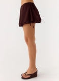 Everywhere I Go Mini Skirt Chocolate