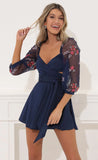 Fit and Flare Dress in Navy Blue