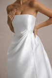 Universe White Bandeau Split Puff Skirt Maxi Dress