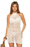 Marlon White Crochet Mini Dress
