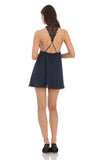 Lace Babydoll Slip Dress in Navy