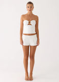 Doja Strapless Top White
