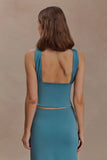 Erina Slinky Open Back Top Teal
