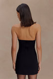 Christina Cross Over Mini Dress Black
