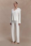 Kerrymae Straight Leg Knit Pants Off White
