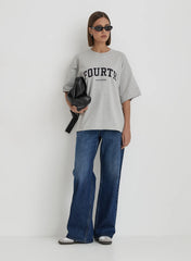 Grey Fourth Branded Oversized T Shirt