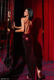 Baldwin Sequin Cut Out Maxi Dress Mahogany