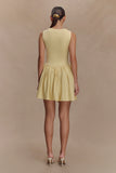 Sharon Scuba Jersey Mini Dress Pastel Lemon