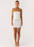Perfect Celebrity Beaded Top White
