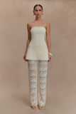 Anette Bandage Knit Strapless Top Ivory